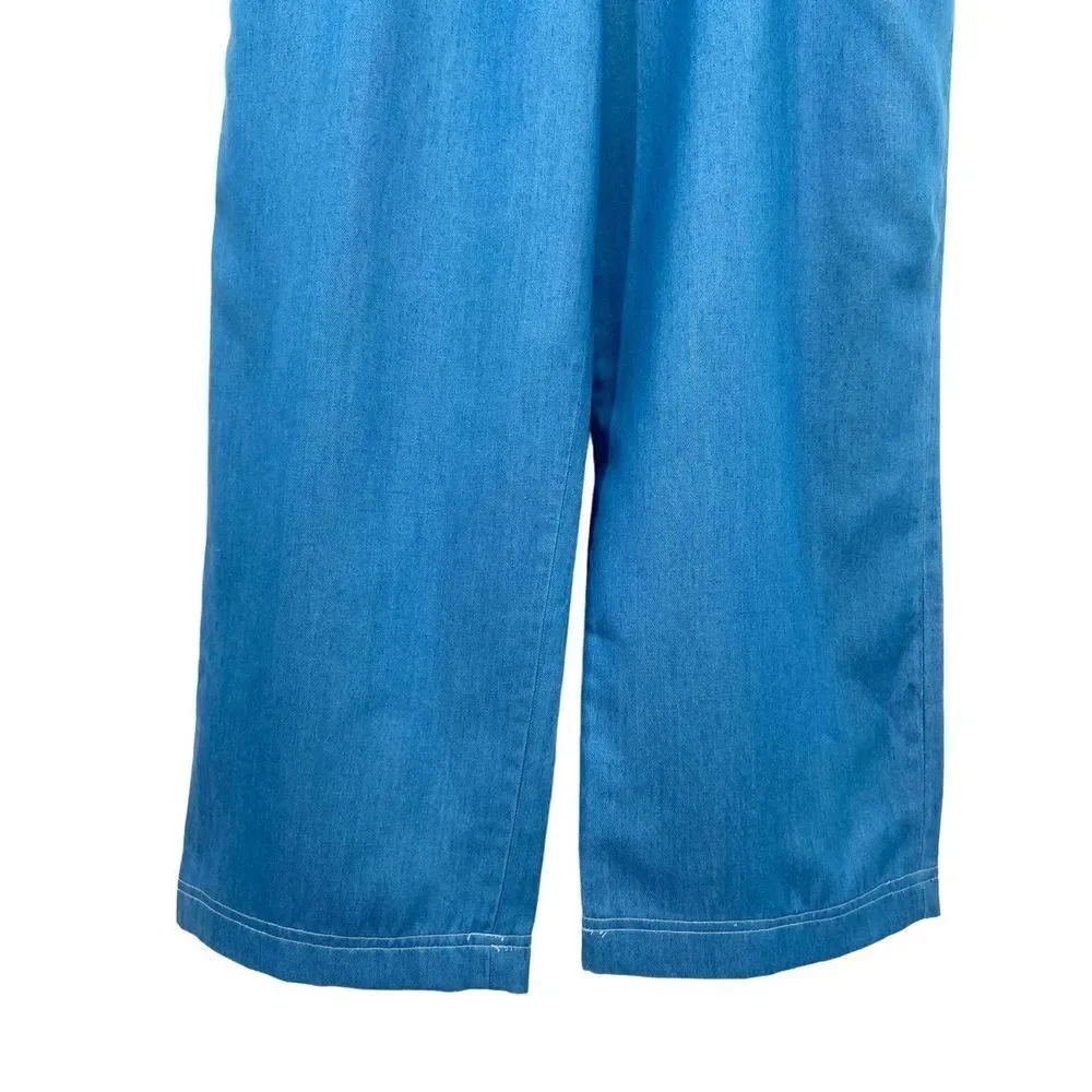 Pendleton Wide Leg Cropped Comfort Pants Blue Size 12 NWT - Picture 4 of 10